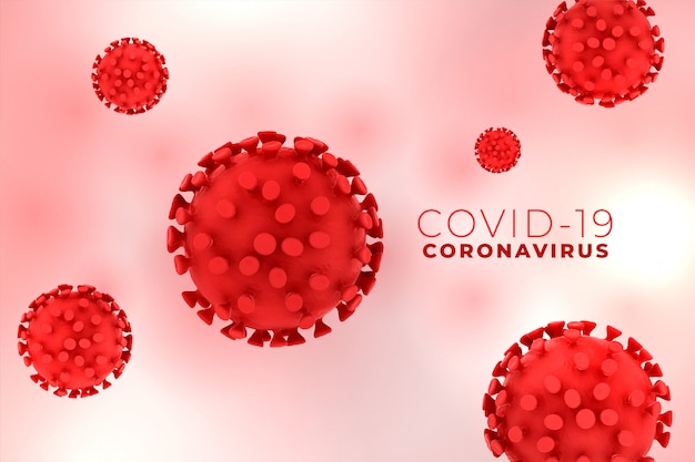 Gratis vector rode covid19 coronavirus verspreidde uitbraak achtergrond poster