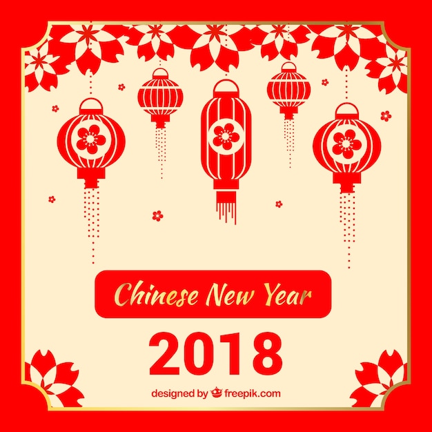 Rode en witte Chinese nieuwe jaarachtergrond