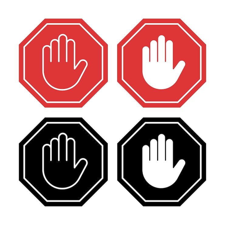 Gratis Vector rode en zwarte stopborden