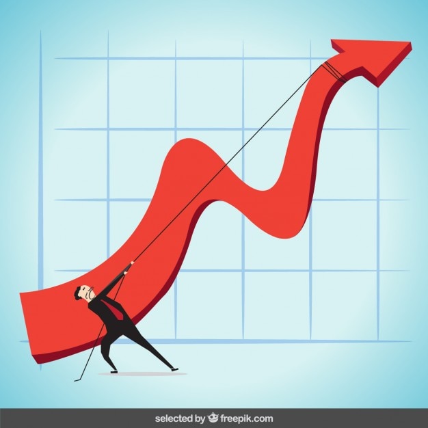 Gratis Vector rode grafische pijl