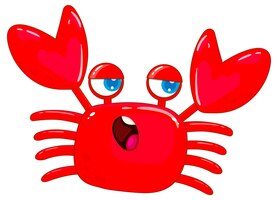 Rode krab in cartoondesign