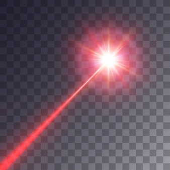 Rode laserstraal geïsoleerd op transparante achtergrond