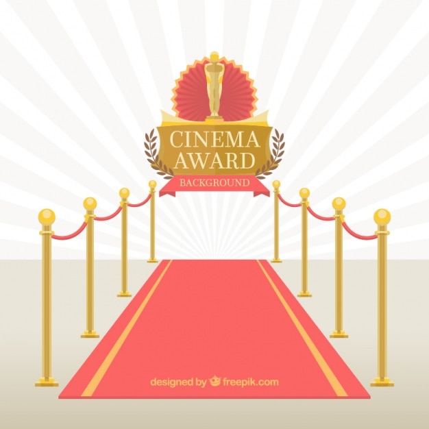 Gratis vector rode loper van de cinema event