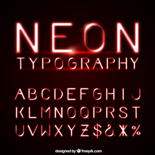 Rode neon typografie