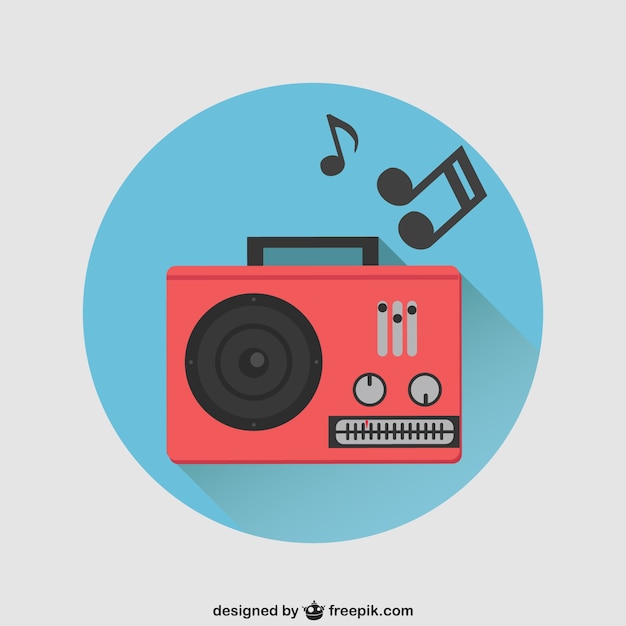 Gratis vector rode radio vector