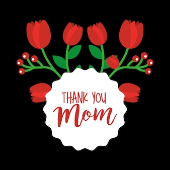 Rode tulpen bedanken moeder kaart