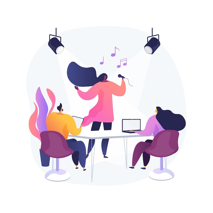 Gratis Vector rol auditie abstract concept vectorillustratie. acteur auditie, demonstratie acteervaardigheden, cinematografie, hoofdcast, talent zoeken, introductie-interview, hoofdrol abstracte metafoor.