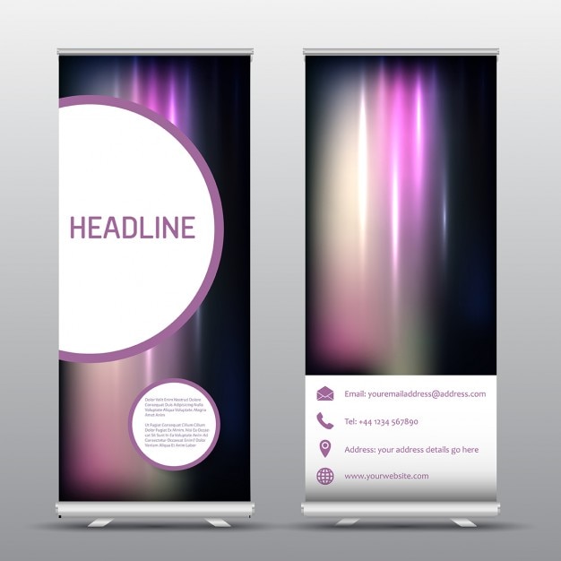 Gratis vector roll up reclame banners met abstracte ontwerp