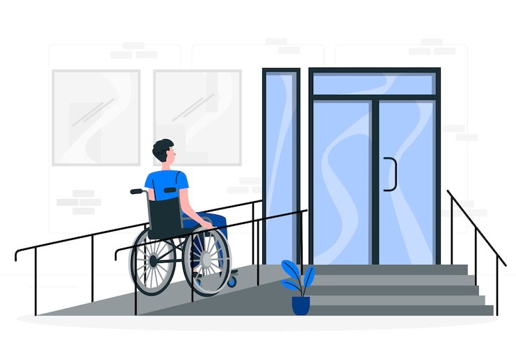 Gratis Vector rolstoelhelling concept illustratie