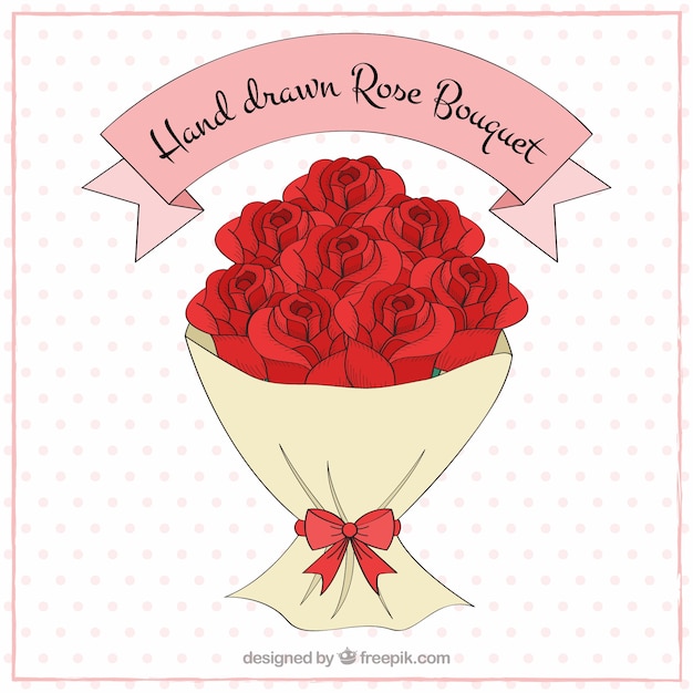 Gratis vector romantisch boeket rozen voor een bruiloft