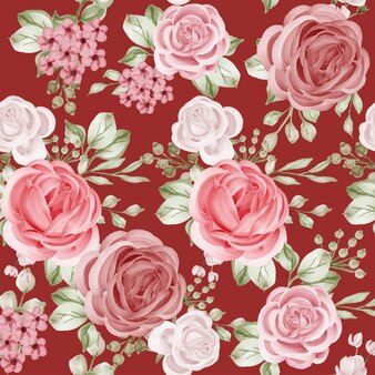 Romantisch rood roze bloemenkranspatroon