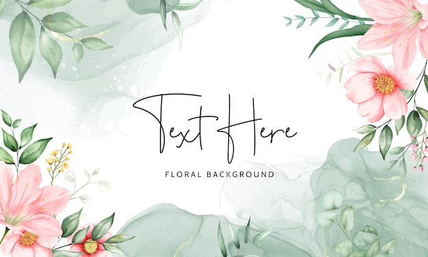 romantische bloemen aquarel achtergrond sjabloon