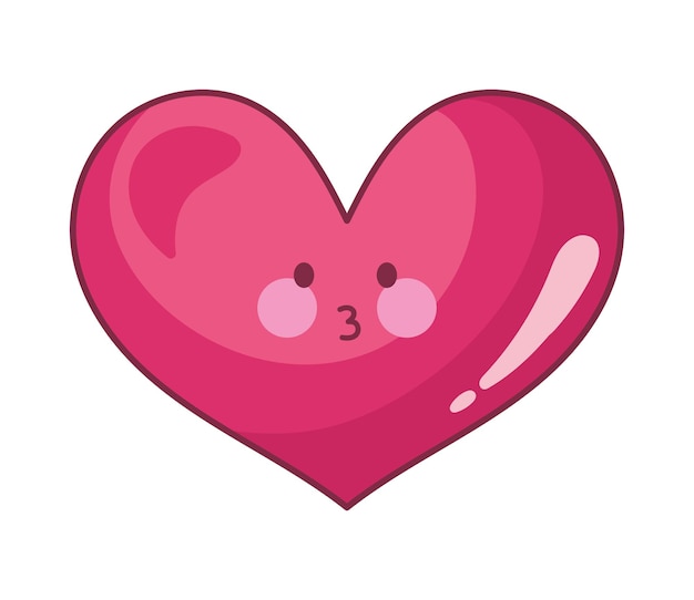 Gratis vector romantische cartoon hart kawaii