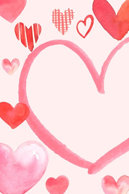 Romantische Valentijnsdag frame vector in aquarel