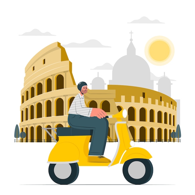 Gratis vector rome concept illustratie