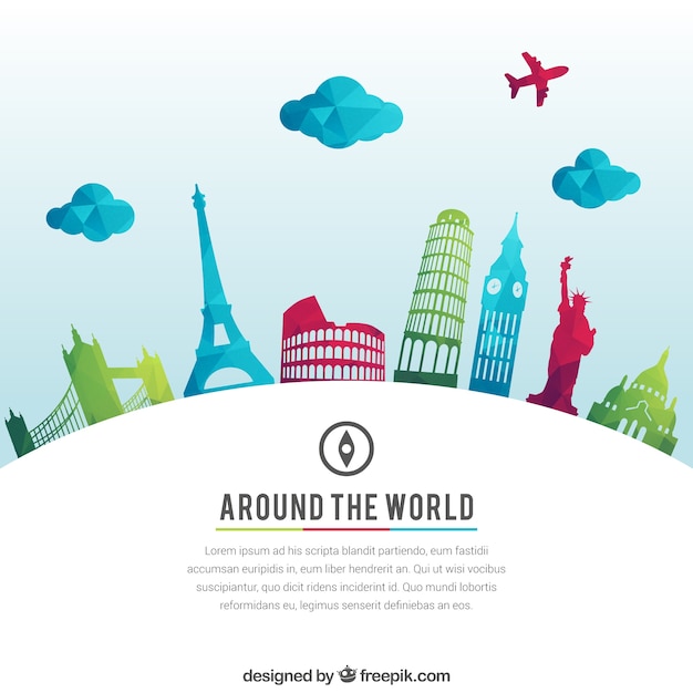 Gratis vector rond de wereld achtergrond