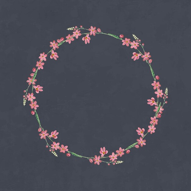 Rond frame met gemengde bloemen