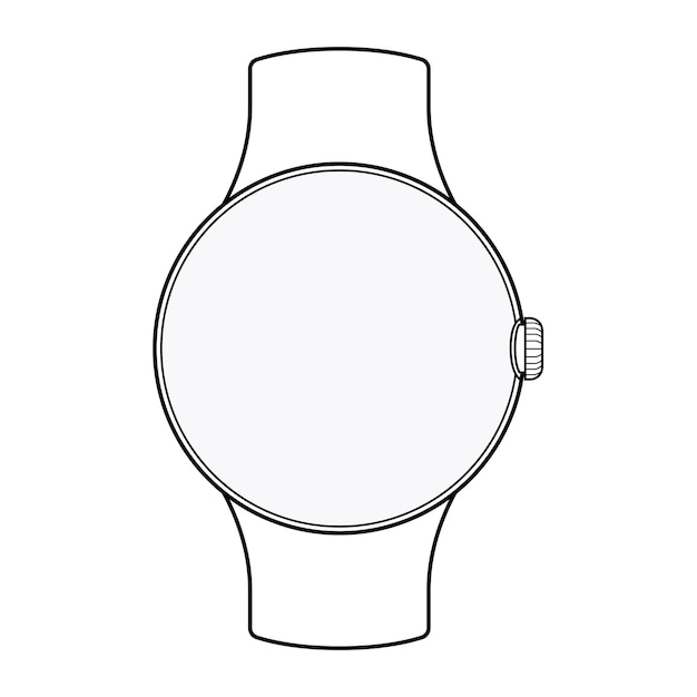 Gratis vector rond smart watch-overzicht voor ui ux-ontwerp