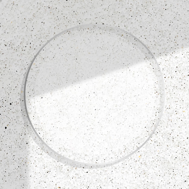 Gratis vector rond zilveren frame met op in de schaduw gestelde witte marmeren achtergrond