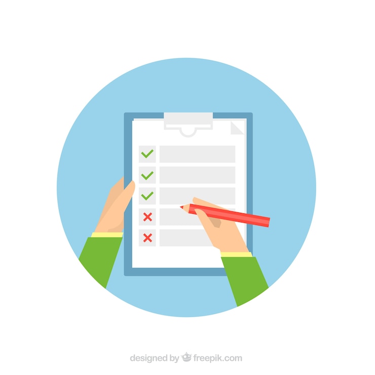 Gratis Vector ronde achtergrond met persoon het invullen van een formulier