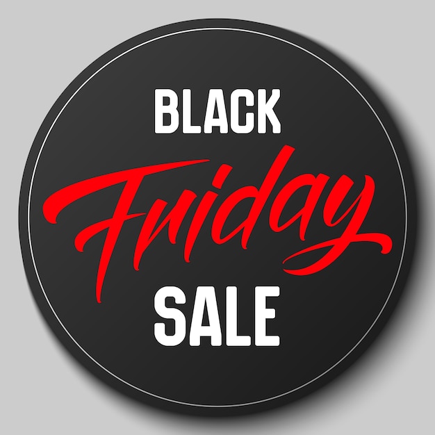 Ronde badge met Black Friday-verkoop vectorillustratie