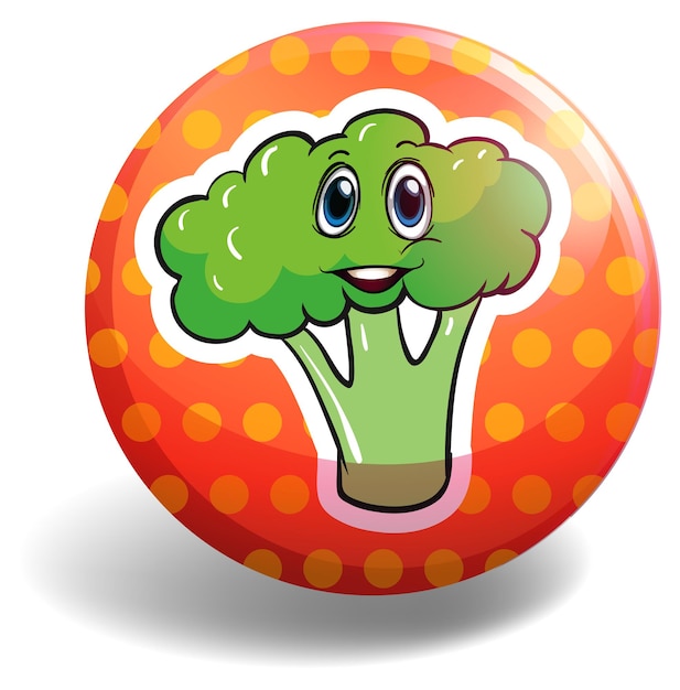 Ronde badge met broccoli