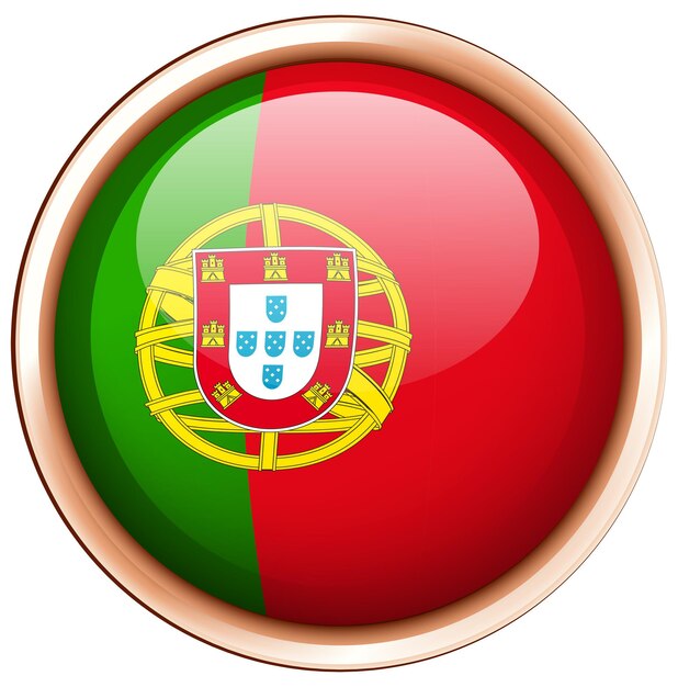 Ronde badge voor de vlag van Portugal