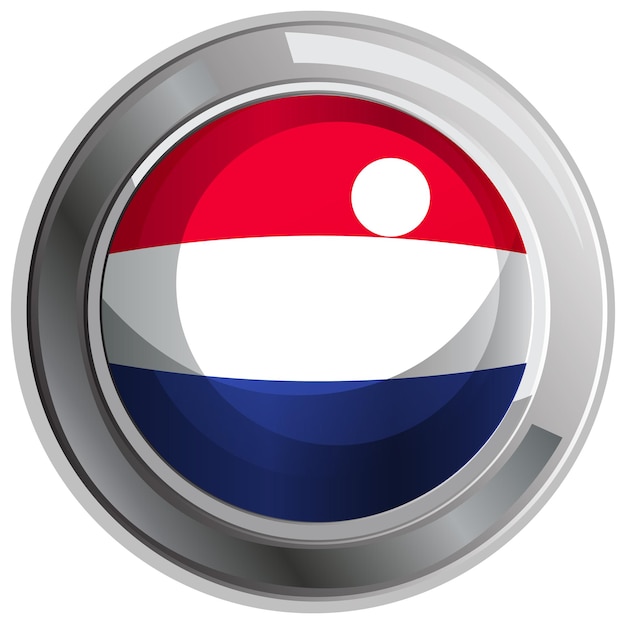 Gratis vector ronde badge voor nederlandse vlag