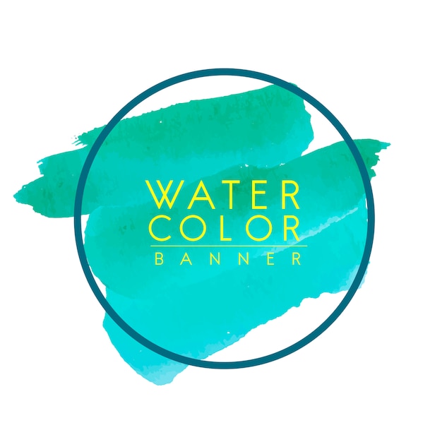 Ronde groene aquarel banner vector