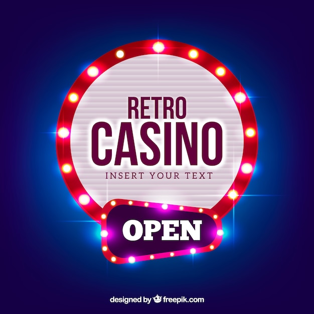 Gratis vector ronde licht casino teken achtergrond