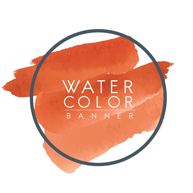 Ronde oranje aquarel banner vector