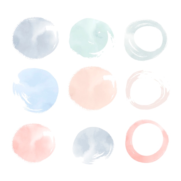 Gratis vector ronde pastel aquarel elementen vector