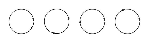 Ronde pijl geïsoleerd Reset vector zwarte pijlen Herhaal teken geïsoleerde op witte achtergrond Cyclus symbool