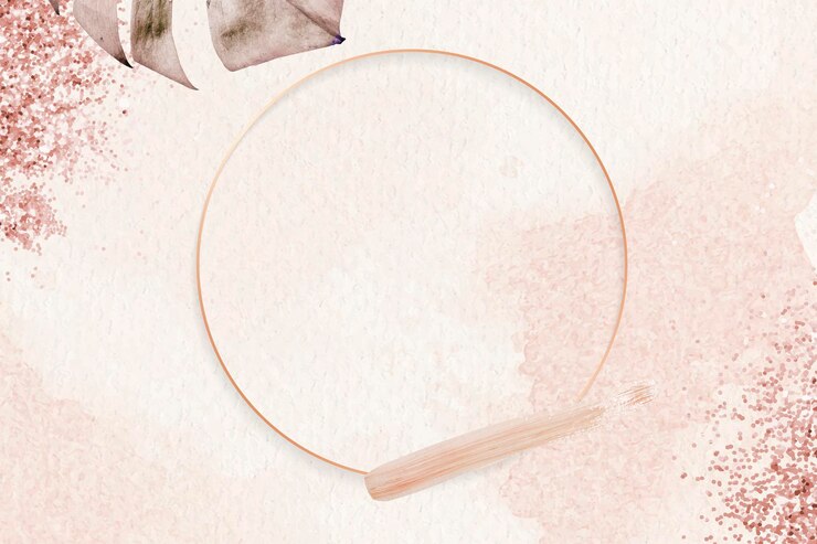 Gratis Vector ronde roze gouden frame met monstera blad patroon achtergrond vector