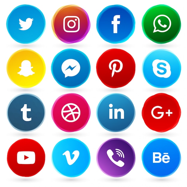 Ronde sociale netwerk iconen