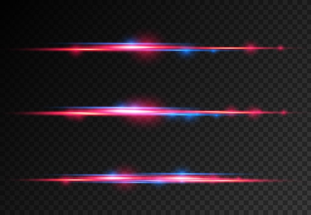 Rood blauw speciaal effect laserstralen horizontale lichtstralen beweging magie van bewegende snelle lijnen