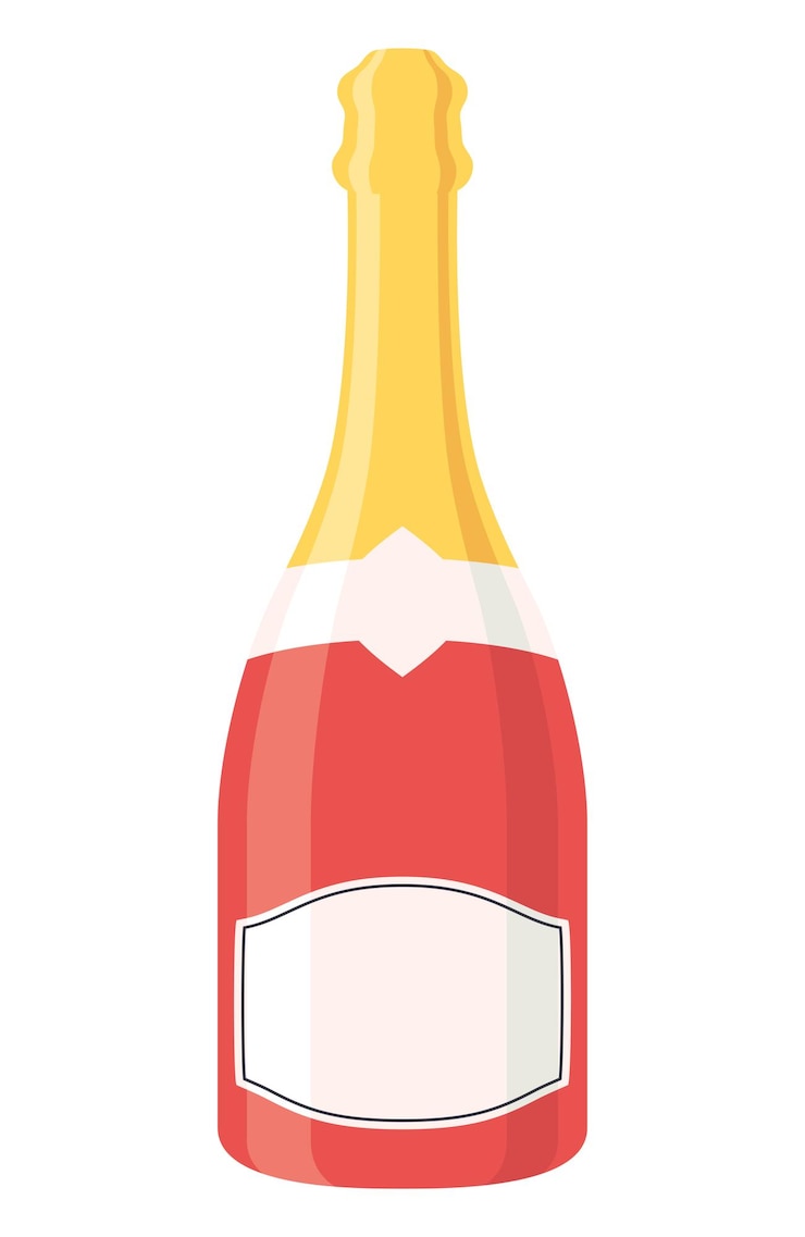 Gratis Vector rood champagne fles