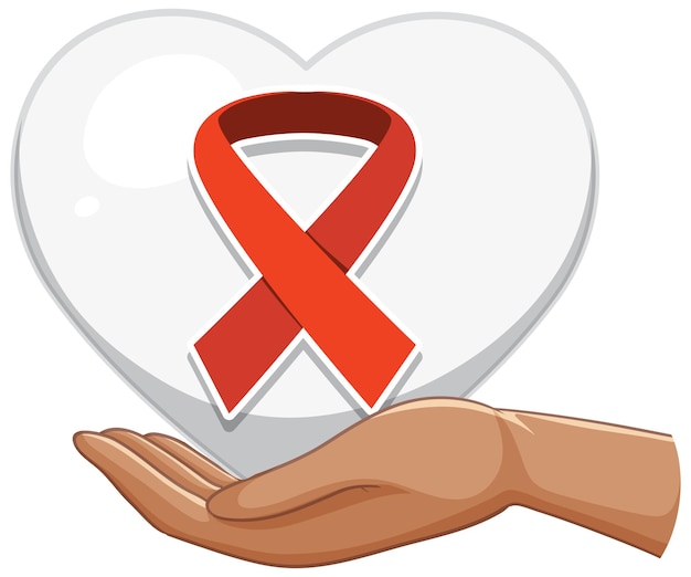 Gratis vector rood lint aids hiv-symbool