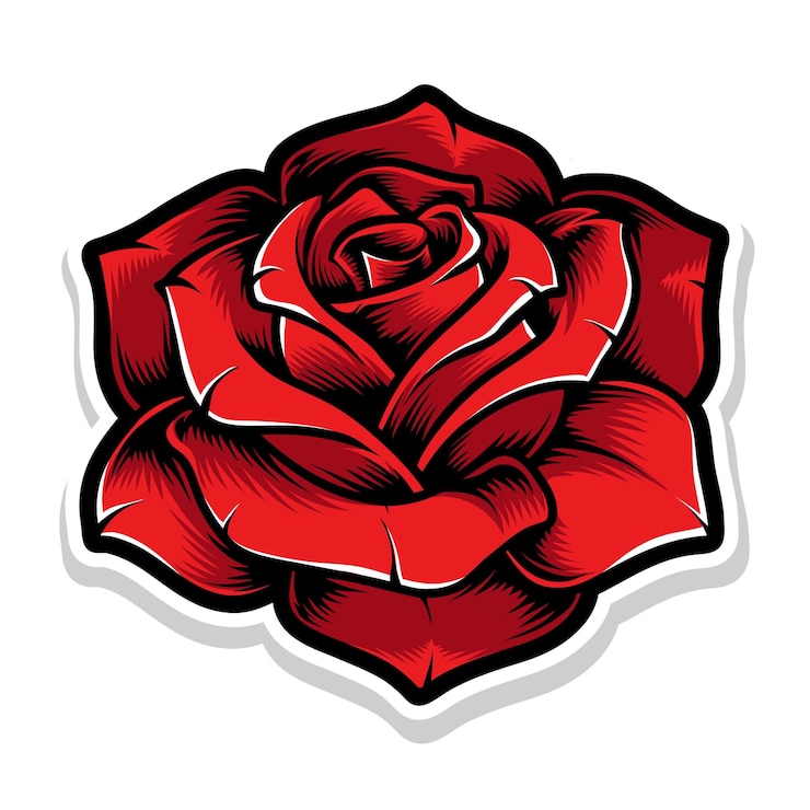 Gratis Vector rood roze bloem