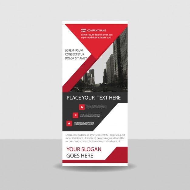 Rood Zwart creatieve Roll up banner template