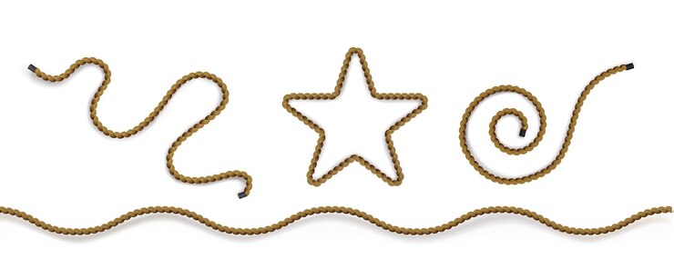 Gratis Vector rope string tie bruine golvende lijnen vormen