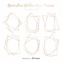 Gratis vector rose goud geometrische frame collectie