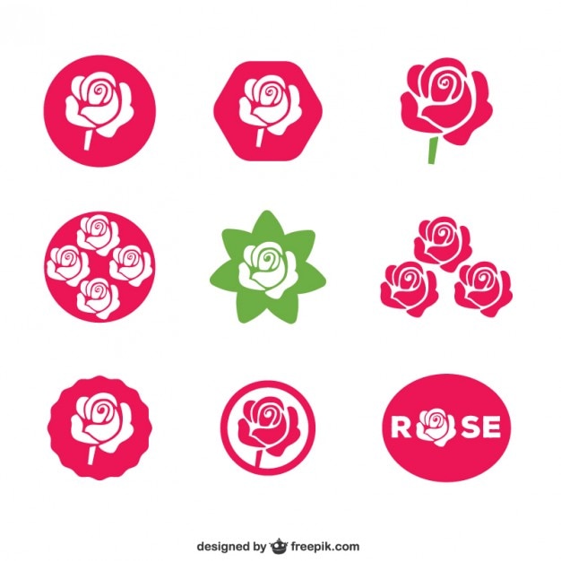 Gratis vector rose pictogrammen