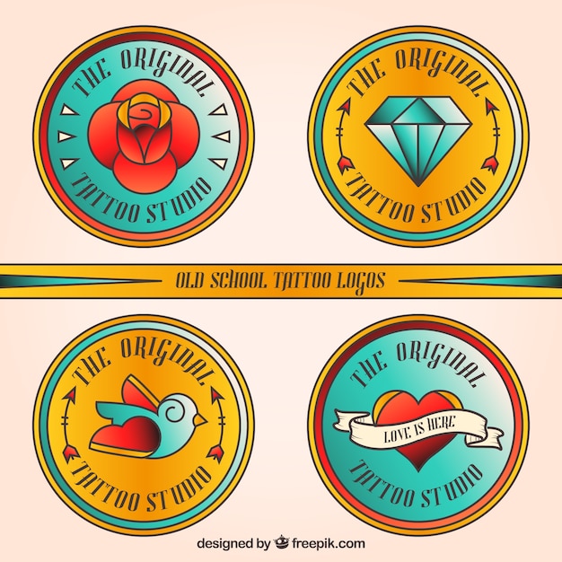 Round tattoo logos