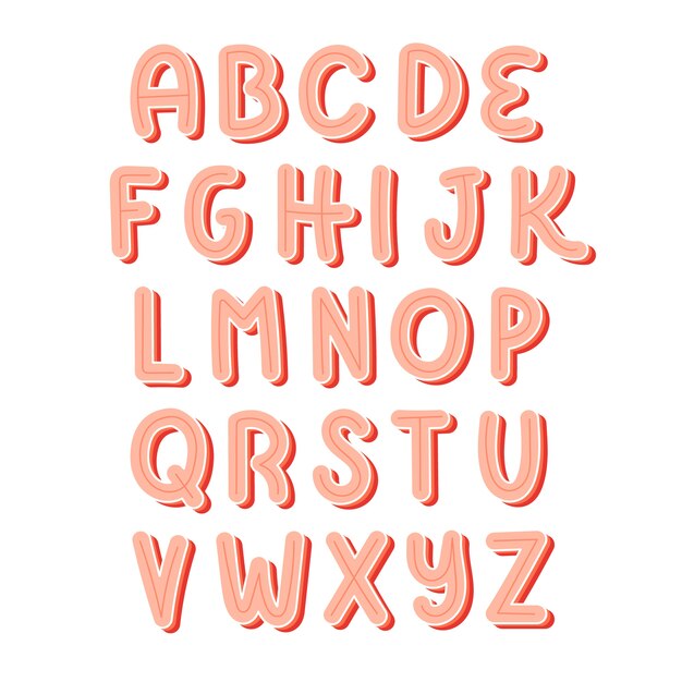Roze alfabetstickers