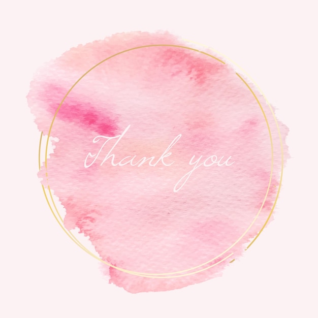 Gratis vector roze aquarelvlek met gouden frame