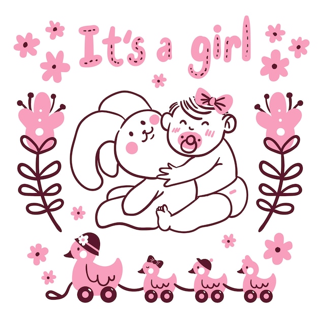 Roze baby shower meisje