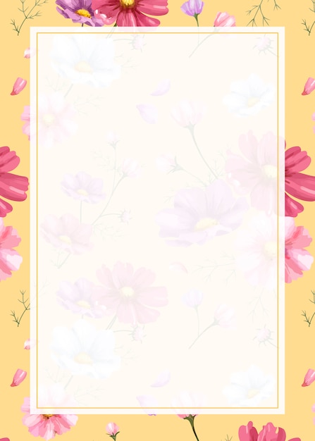 Gratis vector roze bloem achtergrond frame