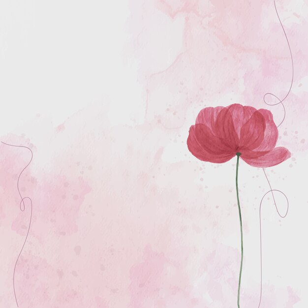 Roze bloem, aquarel achtergrond