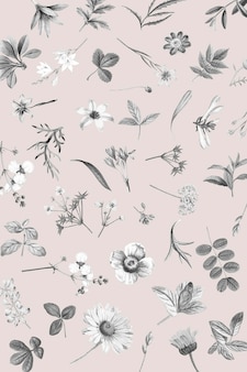 Roze bloemen behang ontwerp vector